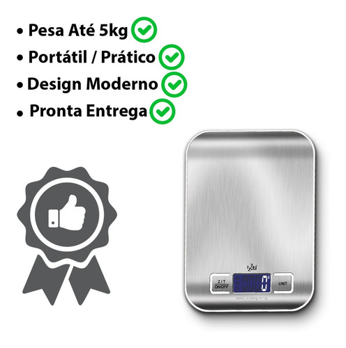 Imagem 4 de 6 de Balanca Precisao Digital De Cozinha, 5kgs - Unique Ud345