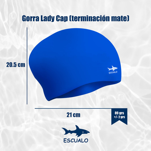 Gorra Natación Modelo Lady Cap Color Azul - Escualo Color Azul Talla Adulto Diseño De La Tela Liso