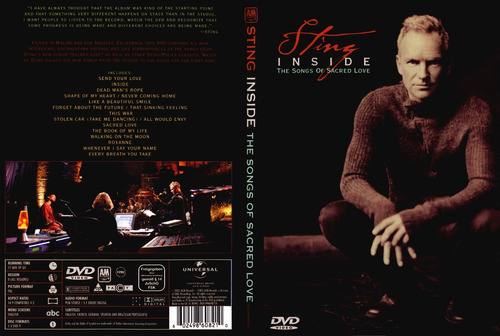 Sting - Inside The Songs Of Sacred - Dvd - U