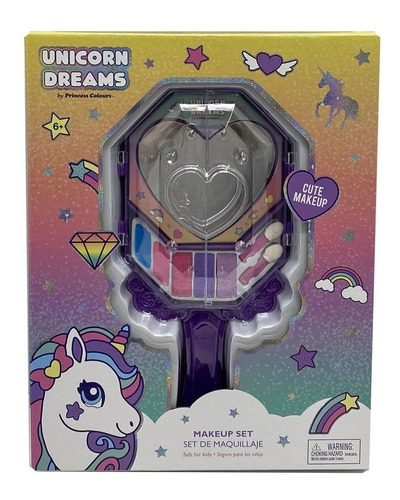 Set De Maquillaje Espejo De Mano Unicorn Dreams Art 5004