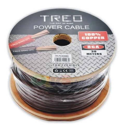 1 Metro Cable X Corriente Calibre 8 100% Cobre Treo Tr-pc830