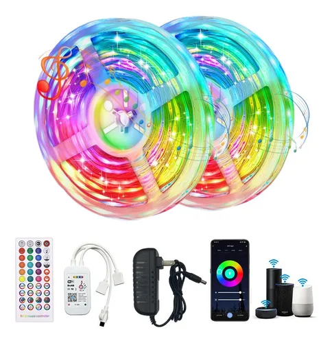 Tiras De Led Rgb 20 Metros Wifi Luces Led Alexa App Control