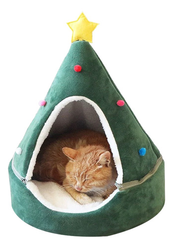 Casa Con Cama Tipo Tienda Cómoda De Árbol De Navidad P/gato