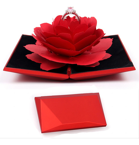 Caja De Anillos Con Flores 3d, Caja De Regalo, Sorpresa De S