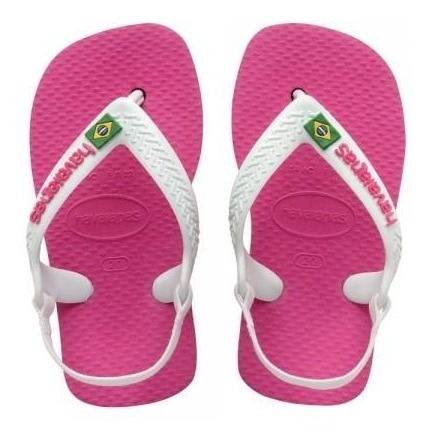 Chanclas Sandalias Havaianas Rosas Con Resorte  Bebé Brasil