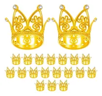 Comprar 2025 20 Peças Crown Cake Topper Baby Crown Gold Crown Cupcak