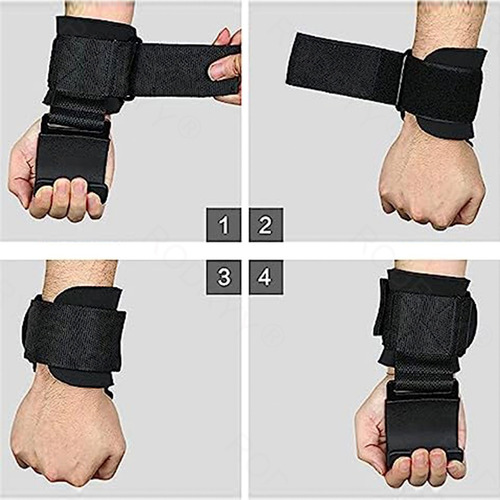 Muñequera Con Gancho De Levantamiento Pesas Straps Gym