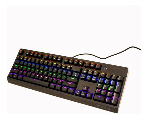 Teclado Gamer Emetres K300 Qwerty Emetres Blue Con Luz Rgb Color del teclado Negro