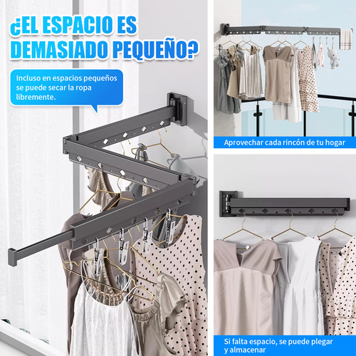 Tendedero Plegable Para Colgar Ropa 3xwall Color Negro