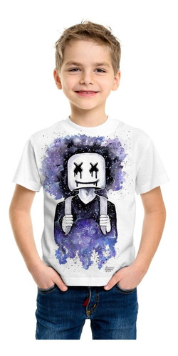 Polera Niño Dj Marshmello Full 3d Impresión Digital 