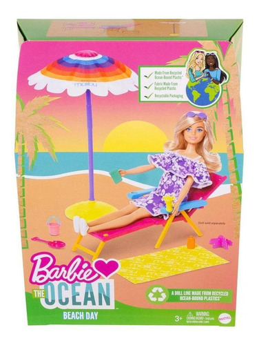 Barbie Malibu Set De Playa Barbie Ocean - Sombrilla Gyg16