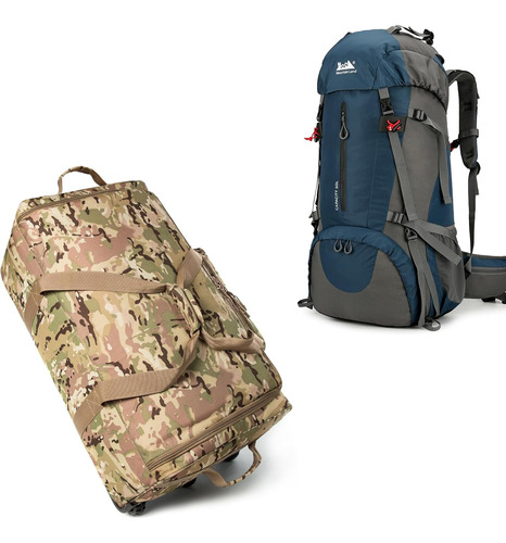 Mochila De Senderismo Impermeable De 60l Y 120l De Lona Con