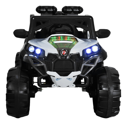 Carro Montable Buggy Eléctrico Little Monkey mkz-buggyc12vroj Con Luces Música Y Control Color Blanco