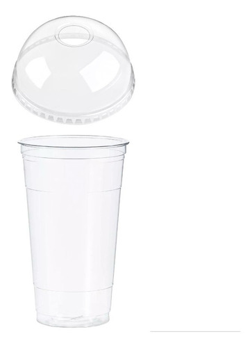 Vaso De Plástico 32 Oz Para Frappe C/ Tapa Domo - 300 Pz -