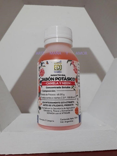 Imagen 2 de 3 de Jabon Potasico Canela Y Neem 100 Cc Ecombambo Mosca Blanca