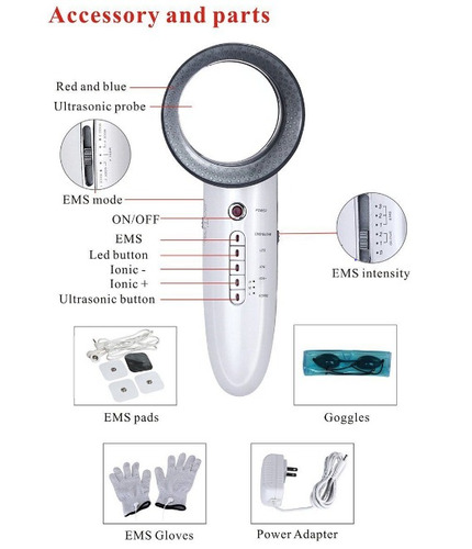 Ultrasonido 1mhz 6en1 Tens,ems,infrarojo,guantes Oferta