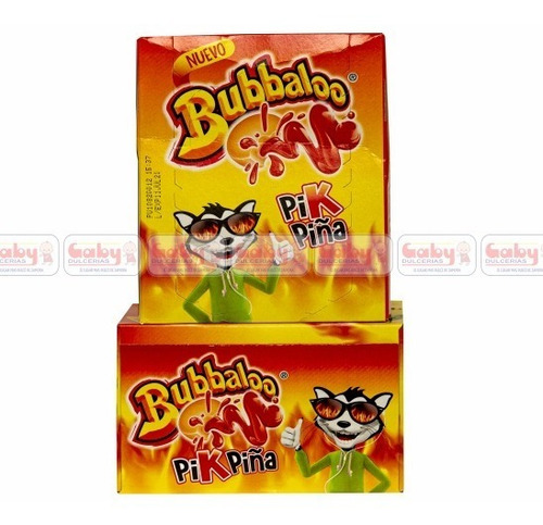 Chicle Bubbaloo Sabor Pikpiña Goma De Mascar Caja 47pz Dulce