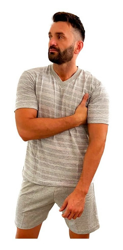 Imagen 1 de 9 de Pijama Clasico Hombre Verano Algodon Rayado- Macys 999
