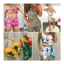 Comprar Kit Moldes Conjunto Feminino Moda Verão Tops Cropped Short