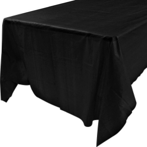 Mantel Plastico Rectangular Fiesta Mylin 1.37x2.74m 3pz Color Negro Liso