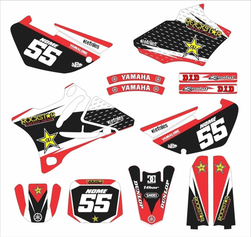 Adesivo Laminado Motocross Para Yamaha Yz 85 2004 19731 Cor Vermelho