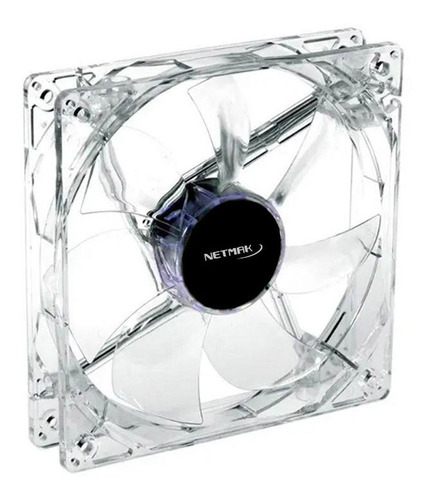 Cooler 8x8 80mm Netmak Nm-8025t Transparente Con Luz Roja