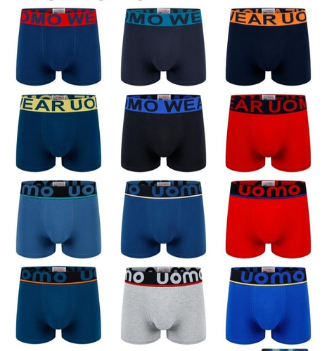 Bóxer Uomo Hombre Algodón - Pack 12 Unidades