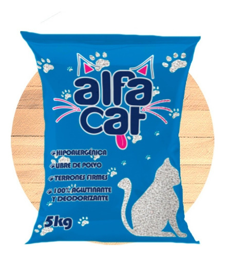 Arena Para Gato Alfa Cat Bolsa De 6 Kg Peso Neto