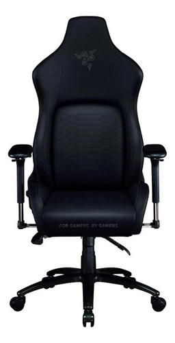 Silla de escritorio Razer Iskur gamer ergonómica  negra con tapizado de cuero sintético