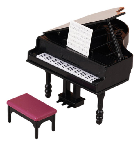 2 X 1/12 Casa De Muñecas Mini Piano De Cola Casa De