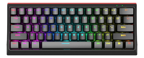 Teclado Mecanico Gamer Marvo Kg962 60% Switch Red Rainbow Negro Inglés