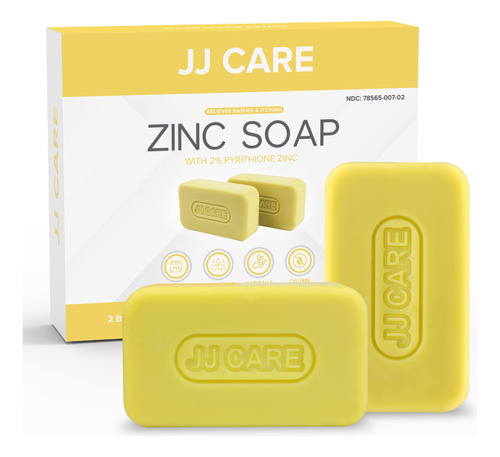 Jj Care Jabn De Zinc (paquete De 2) 4 Onzas Por Barra, 2% De