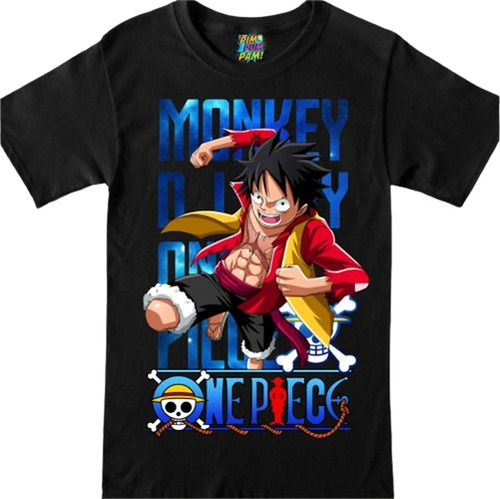 Remera Negra De Monkey D. Luffy One Piece