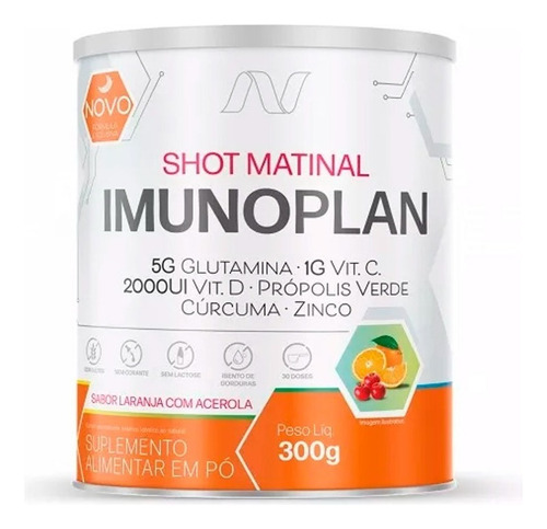 Imunoplan Shot Matinal Com Vitamina C - 300g - Nutrends Sabor Laranja com acerola