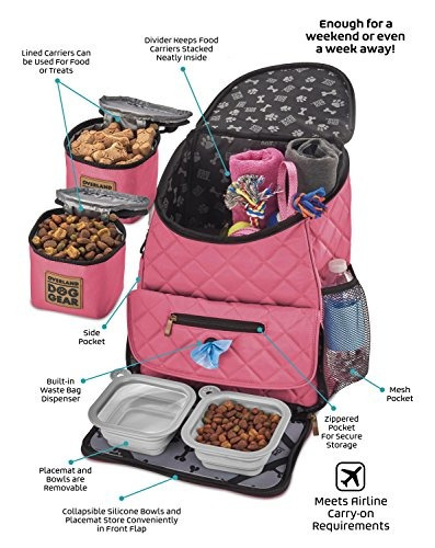 Bolsa De Viaje Para Perro Lujo Mochila Semanal Incluye