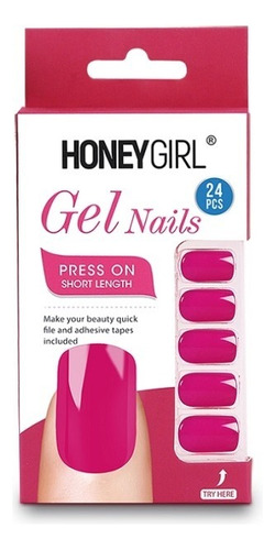 Uñas Postizas E&a Gel Nails De Colores Press-on (24 Unid)