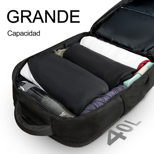 Mochila De Viaje Hombre, Mochila Para Laptop 17 Pulgadas, Impermeable Antirrobo, Mochila De Viaje 10 Kg Avión, 40l Grande Espacio, Mejor Para Negocios Color Negro