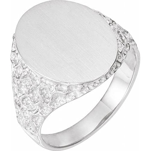 Anillo De Moda Oval De Platino 19x15mm Ryan Jonathan