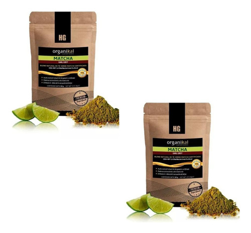 Pack 2 Te Verde Matcha Earl Grey Organikal Hgl 50g