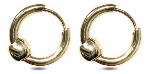 Aretes Arracadas Tipo Huggies Con Cuenta En Centro Acero Inoxidable Color Oro Joyeria Elegantes Finos Ligeros Moda Ideales Para Regalar Mujer