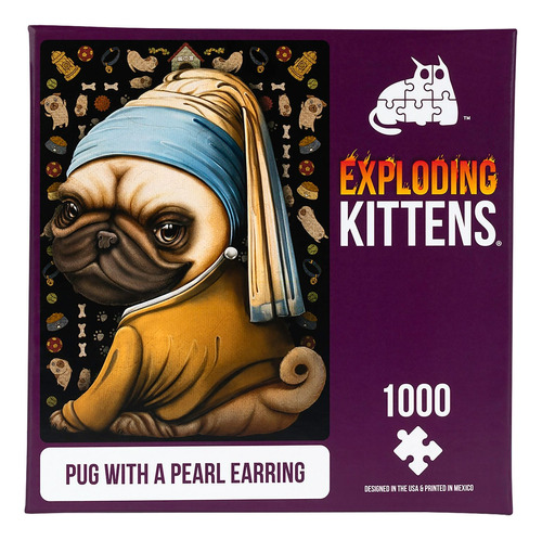 Puzzles Exploding Kittens Pug With A Pearl Earring
