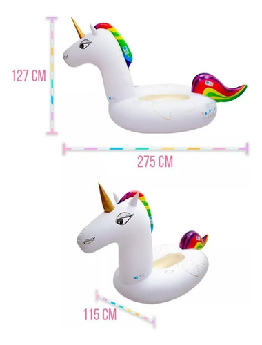 Unicornio Salvavidas Montable Jumbo 275 Mts Flotador (Usado)