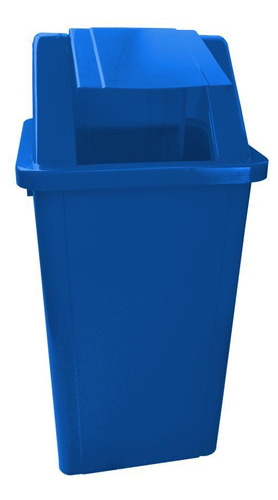 Cesto Coletor De Lixo 60l Com Tampa Azul Sem A - Bralimpia