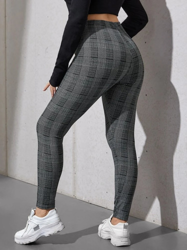 10 Pantalon Leggin Cuadros Ejecutivo Deportivo Lycra Mayon