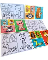 Comprar Combo 3 Tableros De 4 Puzzles Con Lámina Para Pintar