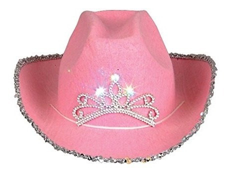 Parpadear Pink Tiara Del Sombrero De Vaquero (niño)