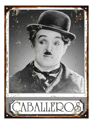Cartel De Chapa Vintage Retro Baño Caballeros L338
