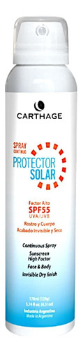 Protector Solar Spray Spf55 Uva/uvb Carthage X170ml