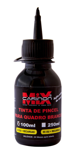 Tinta De Pincel Para Quadro Branco 100 Ml Preto Carinon Mix