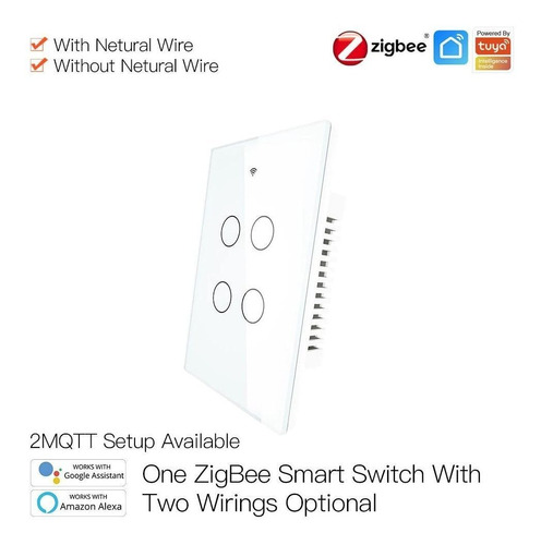 Interruptor Tactil De Pared 4 Botones Zigbee3.0 W